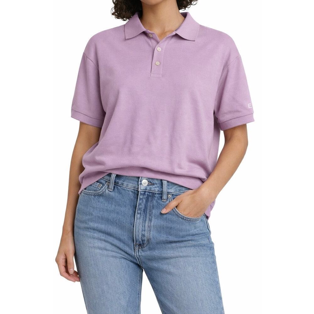 Everlane The Oversized Polo Purple Mauve Organic Cotton Size Small NWT